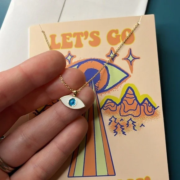 Evil Eye Necklace with Card - Picture 3 of 4